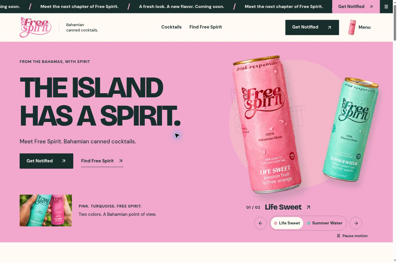 Free Spirit website screenshot